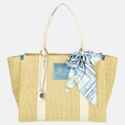 Kurt Geiger Southbank tote shopper raffia XXL beige combi