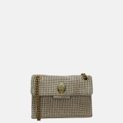 Kurt Geiger fabric mini kensington V studjes crossbody tas gold