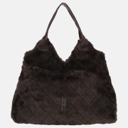 Laurent David Gloria shopper faux fur chocolade