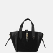 Charm London handtas suede/leer zwart