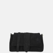 Charm London overslag schoudertas suede zwart