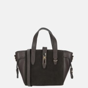 Charm London handtas suede/leer donkerbruin