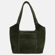 Hide & Stitches Brazos shopper M suede olijfgroen