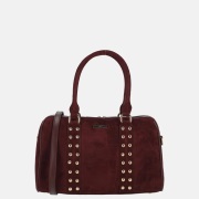 Flora & Co bowling suedine handtas studs bordeaux