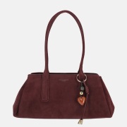 Flora & Co schoudertas suedine bordeaux
