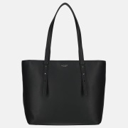 Kate Spade Zipper tote shopper fine grain leather black