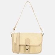 Charm London flap crossbody tas suede lichttaupe