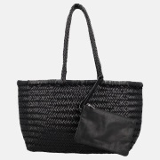 Hide & Stitches Amazone shopper M vlechtwerk handmade zwart