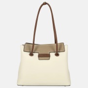 Daniele Donati Colorblock shopper lichtbeige