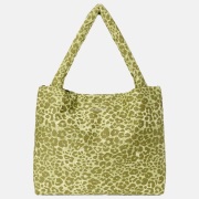 Studio Noos Cotton twill mom bag shopper green leopard