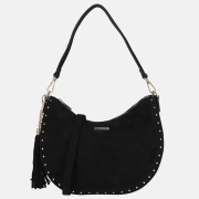 Flora & Co schoudertas studs suedine noir