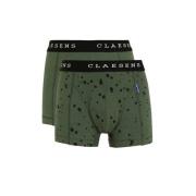 Claesen's boxershort - set van 2 groen/zwart Jongens Stretchkatoen All...