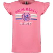 B.Nosy T-shirt met printopdruk en ruches roze Meisjes Katoen Ronde hal...