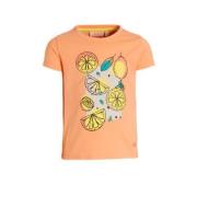 Orange Stars T-shirt Mariella met printopdruk oranje Meisjes Stretchka...