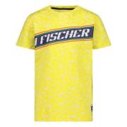 Jake Fischer T-shirt met printopdruk geel Jongens Katoen Ronde hals Pr...
