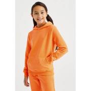 WE Fashion Blue Ridge unisex hoodie oranje Sweater Effen - 158/164