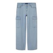 LMTD wide leg jeans NLFTARTIZZA light blue denim Blauw Vintage - 140