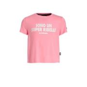 SuperRebel T-shirt van gerecycled polyester roze Tekst - 164