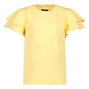 Jake Fischer T-shirt met ruches geel Meisjes Stretchkatoen Ronde hals ...