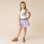 Little Miss Juliette T-shirt met printopdruk wit Meisjes Katoen Ronde ...