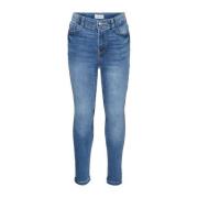 VERO MODA GIRL skinny jeans VMAVA medium blue denim Blauw Effen - 116
