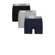 Raizzed boxershort Nora - set van 3 zwart/grijs melange/d.blauw Jongen...