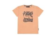 Tumble 'n Dry Lo T-shirt Barrel van katoen zacht oranje Printopdruk - ...