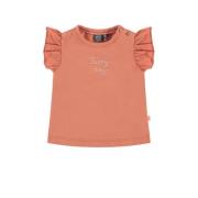 Babyface baby T-shirt met tekst en ruches roze Meisjes Stretchkatoen R...