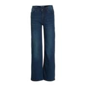 Blue Rebel high waist wide leg jeans blauw Meisjes Katoen - 104