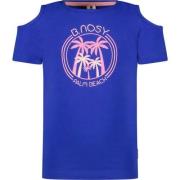 B.Nosy T-shirt met printopdruk kobaltblauw Meisjes Stretchkatoen Ronde...