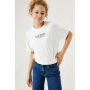 Garcia T-shirt met tekst wit Meisjes Viscose Ronde hals Tekst - 128/13...