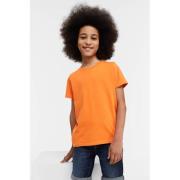 anytime T-shirt oranje Jongens Katoen Ronde hals Effen - 134/140