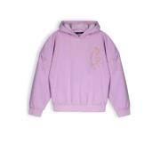 NoBell’ hoodie King met tekst lila Sweater Paars Meisjes Polyester Cap...
