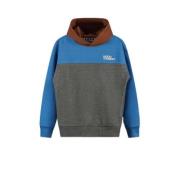 Moodstreet hoodie blauw/grijs/bruin Sweater Jongens Stretchkatoen Capu...