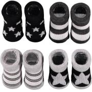 Apollo new born sokken - set van 4 in een geschenkset zwart/wit/grijs ...