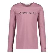 Calvin Klein longsleeve van katoen paars Logo - 176