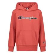 Champion hoodie met logo koraalrood Sweater Logo - 128