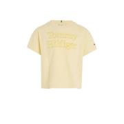 Tommy Hilfiger T-shirt met logo geel Meisjes Katoen Ronde hals Logo - ...