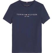 Tommy Hilfiger unisex T-shirt van biologisch katoen donkerblauw Logo -...
