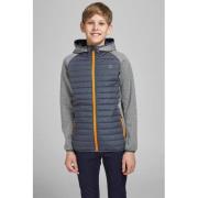 JACK & JONES JUNIOR gewatteerde tussenjas JJEMULTI grijs melange/donke...