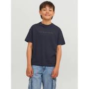 JACK & JONES JUNIOR T-shirt JJESTAR met logo donkerblauw Jongens Katoe...