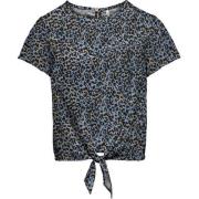 ONLY T-shirt KOGLINO met all over print donkerblauw Meisjes Polyester ...