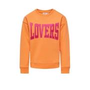 KIDS ONLY GIRL sweater KOGANNA met tekst oranje Tekst - 122/128