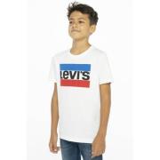 Levi's Kids T-shirt met logo wit/blauw/rood Jongens Katoen Ronde hals ...