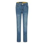 Levi's skinny fit jeans blauw Jongens Stretchdenim Effen - 116