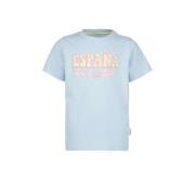 Vingino x Senna Bellod T-shirt met tekst lichtblauw Meisjes Katoen Rol...