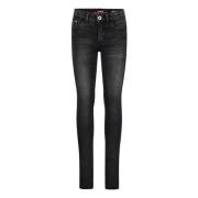 Vingino high waist super skinny jeans Bianca black vintage Zwart Meisj...