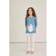 NAME IT KIDS pyjama NKMNIGHTSET blauwgroen/wit/roze Meisjes Katoen Ron...