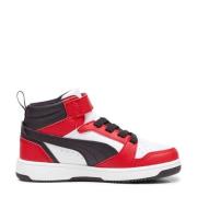 Puma Rebound v6 Mid V6 Mid sneakers wit/zwart/rood Jongens/Meisjes Imi...