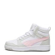 Puma Rebound v6 Mid V6 Mid sneakers wit/grijs/roze Jongens/Meisjes Imi...